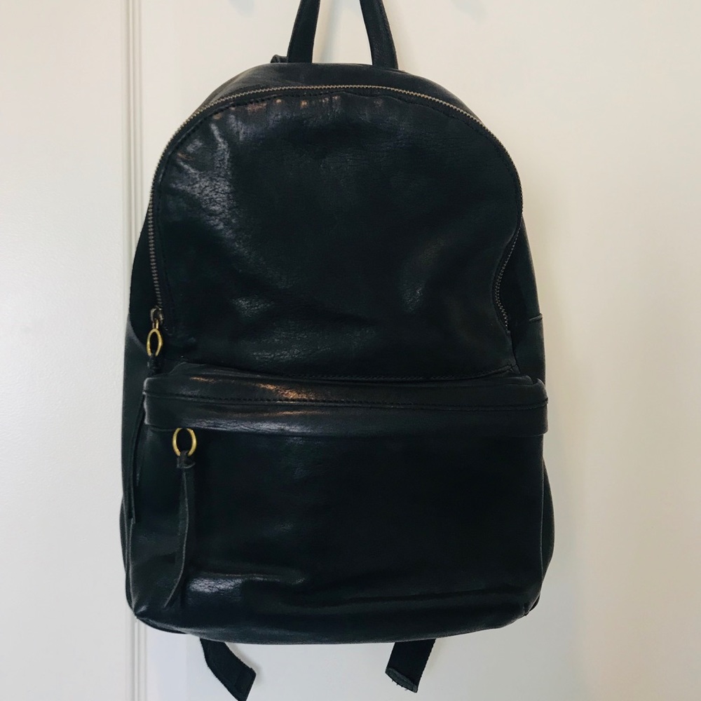 Madewell Black Leather Backpack